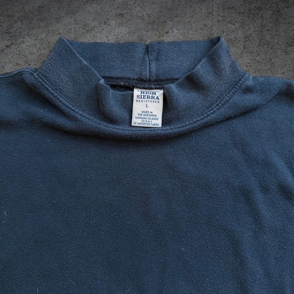 Vintage 90's High Sierra Mock Neck Long Sleeve Shirt Size Large Preppy Minimal